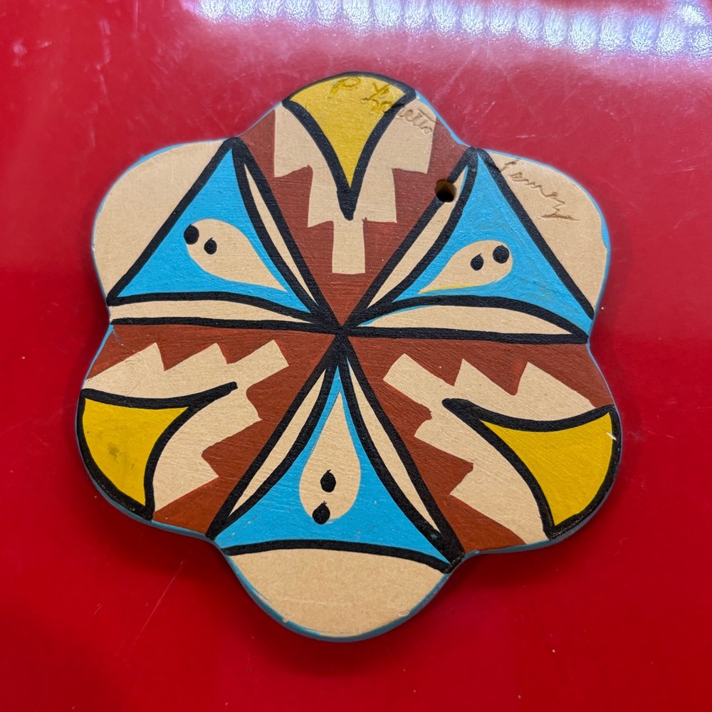 Signed Native American ornament, P. Loretto Jemez